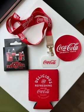 Coca-Cola Red Logo Accessory Set with White Accents
